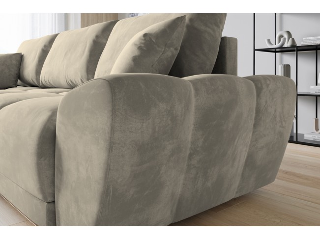 Narożnik Bego L z funkcją spania welur Monolith 04 beżowy