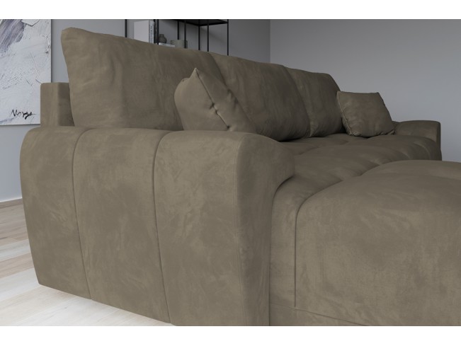 Narożnik Bego L z funkcją spania welur Monolith 09 jasny brąz