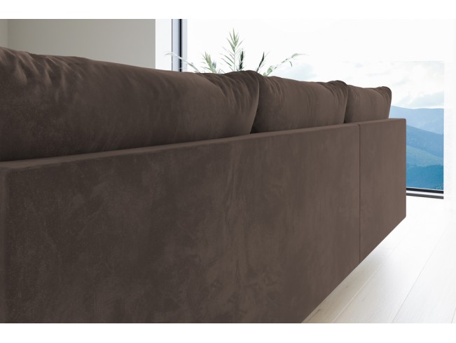 Narożnik Bego L z funkcją spania welur Monolith 15 mleczna czekolada
