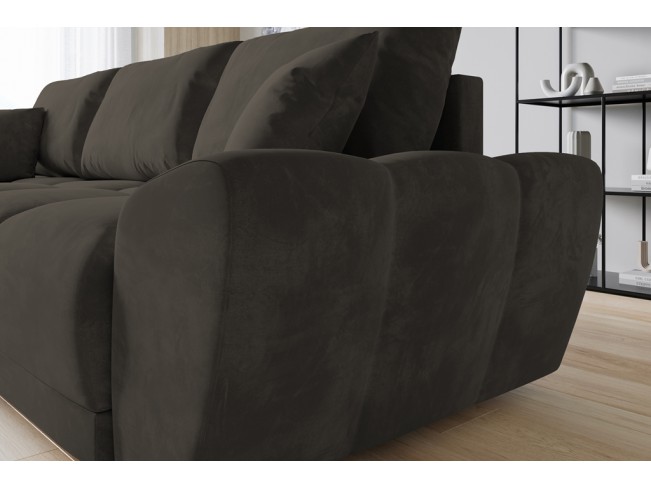 Narożnik Bego L z funkcją spania welur Monolith 20 szary brąz