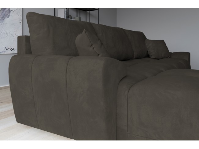 Narożnik Bego L z funkcją spania welur Monolith 20 szary brąz