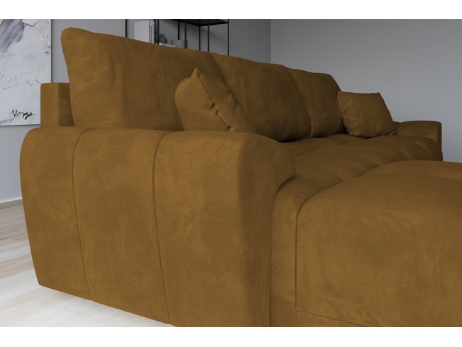 Narożnik Bego L z funkcją spania welur Monolith 48 miodowy