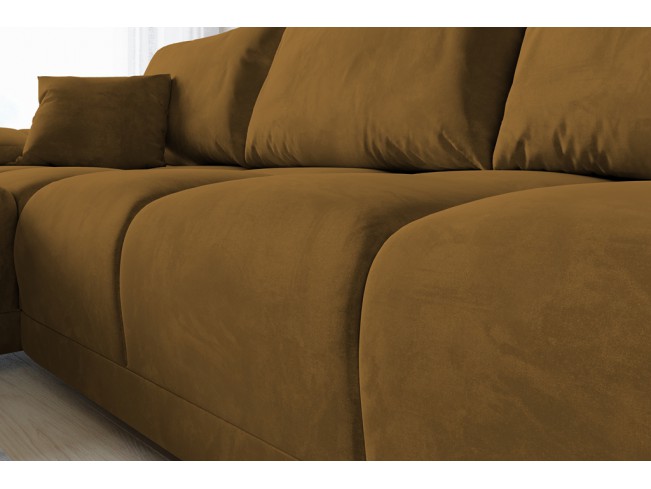 Narożnik Bego L z funkcją spania welur Monolith 48 miodowy