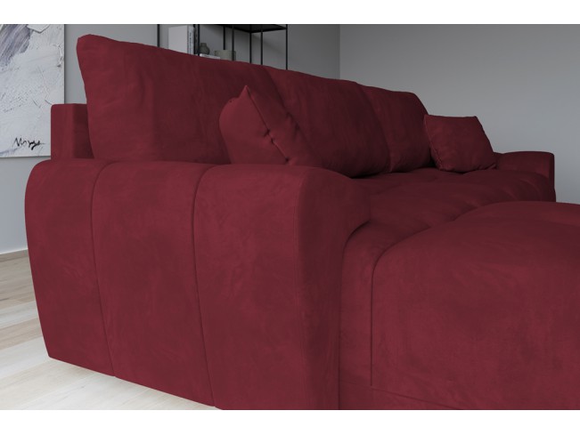 Narożnik Bego L z funkcją spania welur Monolith 59 czerwony