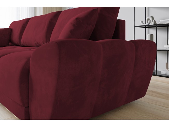 Narożnik Bego L z funkcją spania welur Monolith 59 czerwony