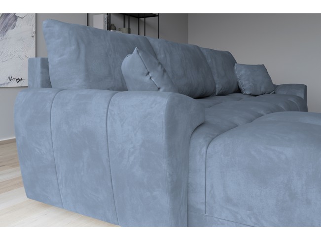 Narożnik Bego L z funkcją spania welur Monolith 70 szaro-niebieski