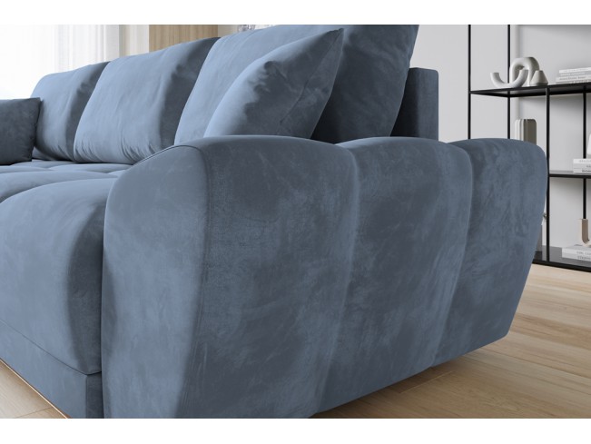 Narożnik Bego L z funkcją spania welur Monolith 70 szaro-niebieski