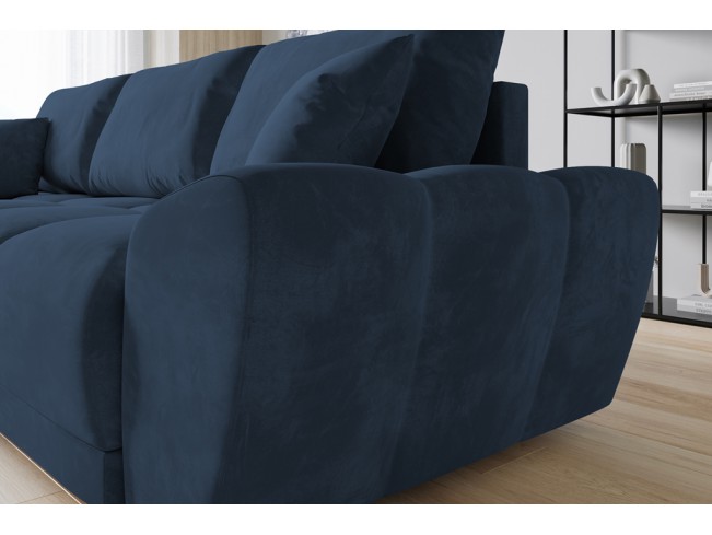 Narożnik Bego L z funkcją spania welur Monolith 77 granatowy