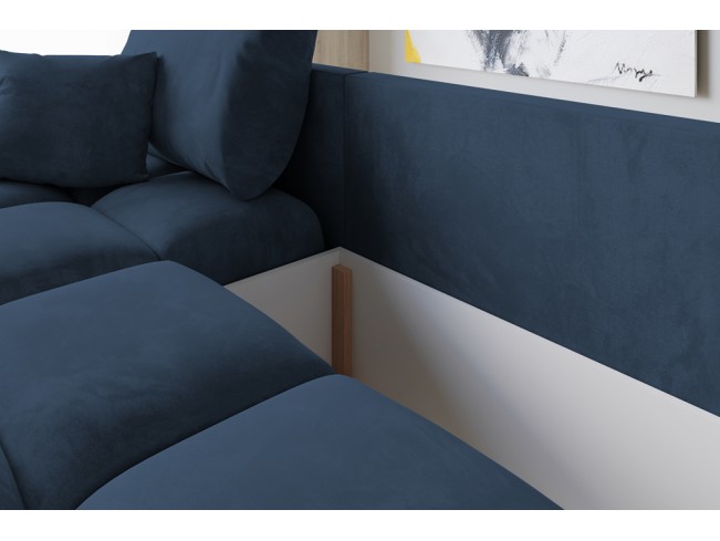 Narożnik Bego L z funkcją spania welur Monolith 77 granatowy