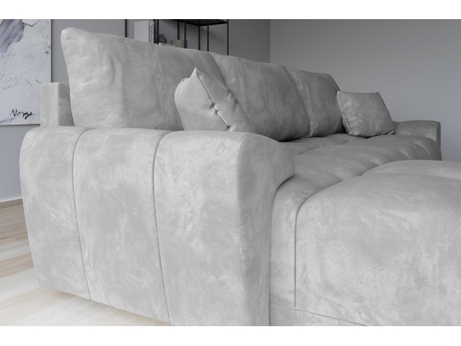 Narożnik Bego L z funkcją spania welur Monolith 84 jasny szary