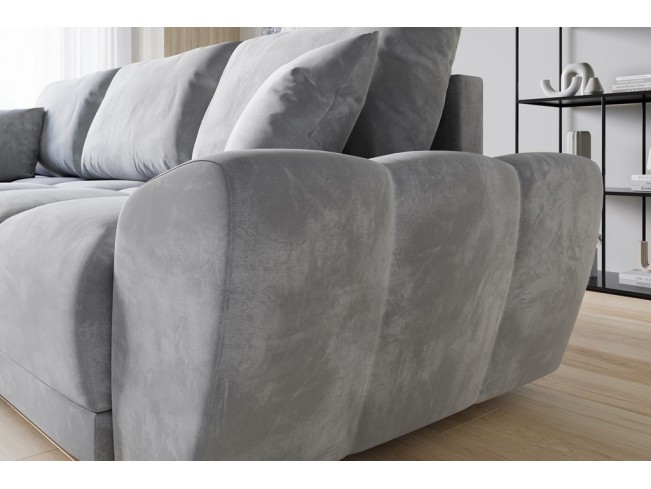 Narożnik Bego L z funkcją spania welur Monolith 84 jasny szary