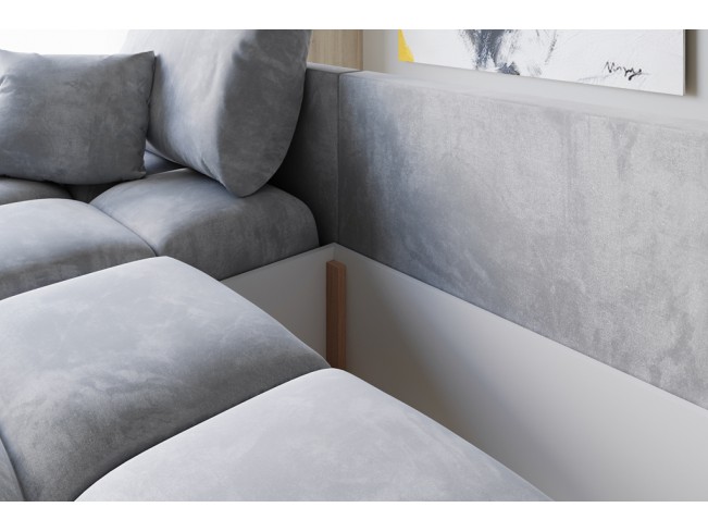 Narożnik Bego L z funkcją spania welur Monolith 84 jasny szary