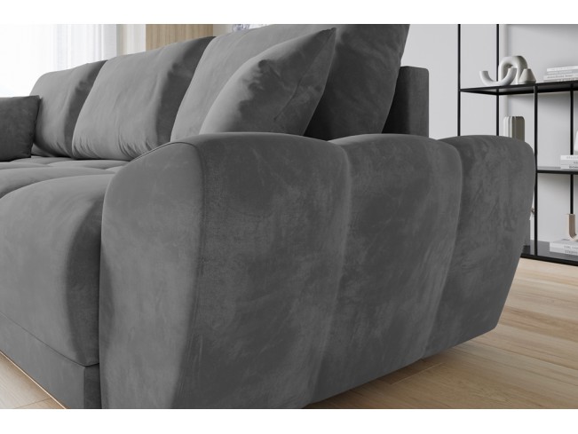 Narożnik Bego L z funkcją spania welur Monolith 85 szary