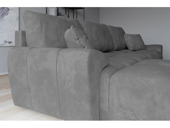 Narożnik Bego L z funkcją spania welur Monolith 85 szary