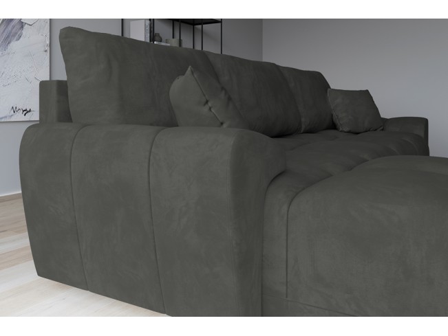 Narożnik Bego L z funkcją spania welur Monolith 92 popielaty