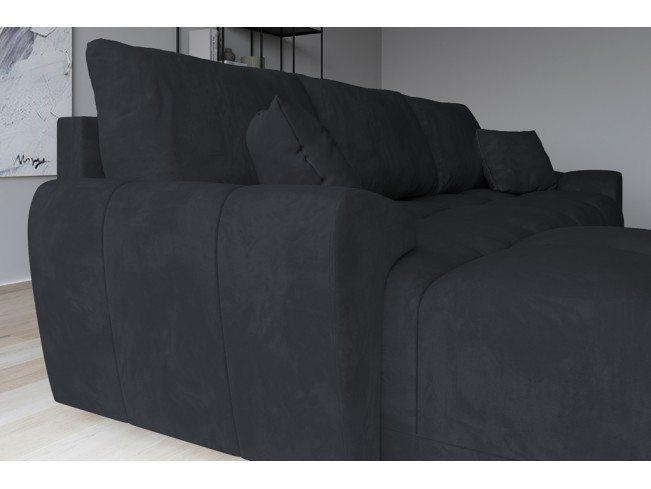 Narożnik Bego L z funkcją spania welur Monolith 97 ciemny grafit