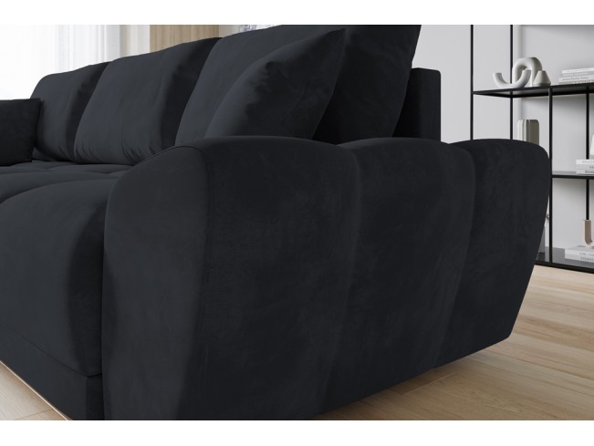 Narożnik Bego L z funkcją spania welur Monolith 97 ciemny grafit