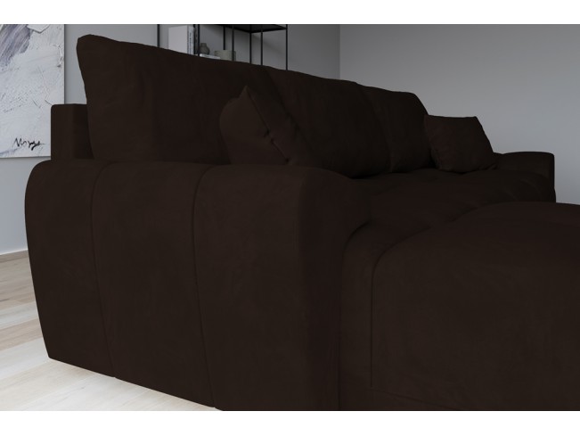Narożnik Bego L bez funkcji spania welur Monolith 29 ciemny brąz