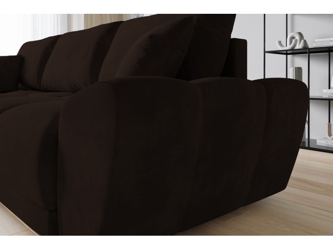 Narożnik Bego L bez funkcji spania welur Monolith 29 ciemny brąz