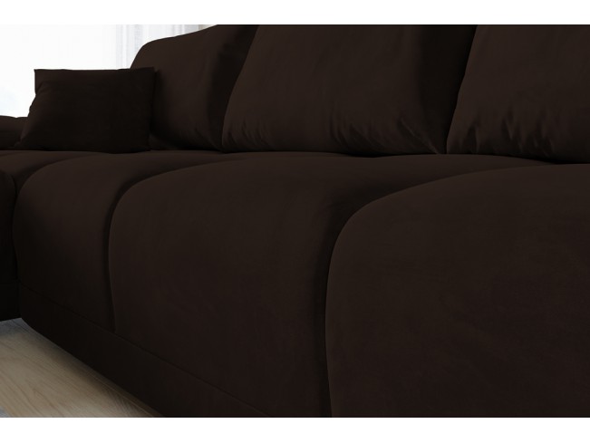 Narożnik Bego L bez funkcji spania welur Monolith 29 ciemny brąz