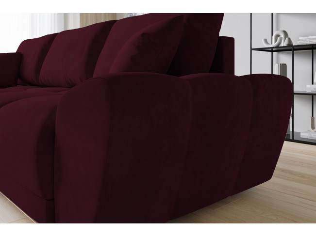 Narożnik Bego L bez funkcji spania welur Monolith 69 bordowy