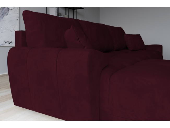 Narożnik Bego L bez funkcji spania welur Monolith 69 bordowy