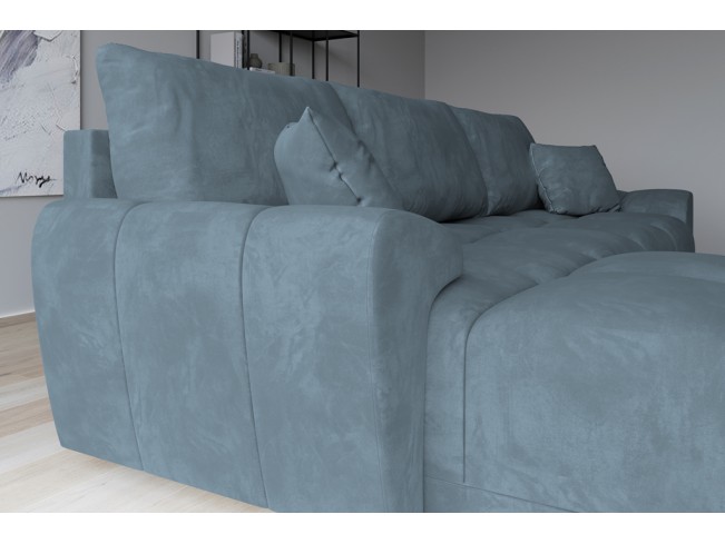 Narożnik Bego L bez funkcji spania welur Monolith 72 błękitny