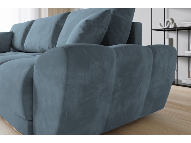 Narożnik Bego L bez funkcji spania welur Monolith 72 błękitny