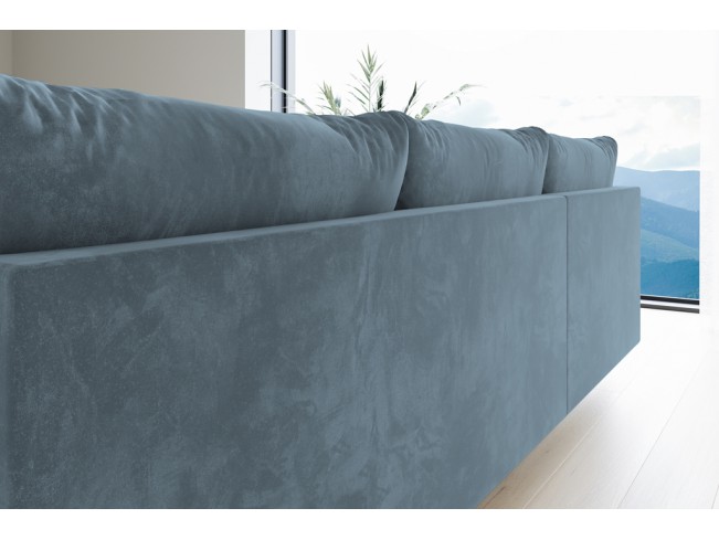Narożnik Bego L bez funkcji spania welur Monolith 72 błękitny