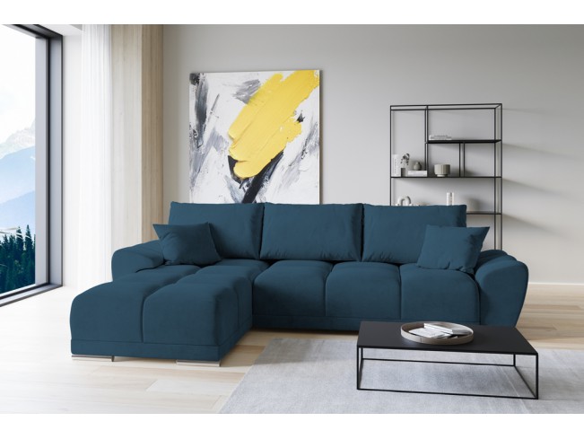 Narożnik Bego L bez funkcji spania welur Monolith 76 lazurowy