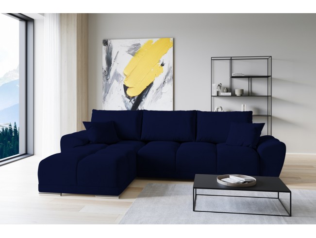 Narożnik Bego L bez funkcji spania welur Monolith 79 ciemny granatowy