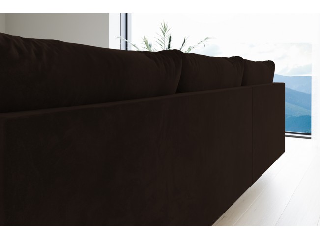 Narożnik Bego U MO-29 bez funkcji spania welur Monolith 29 ciemny brąz