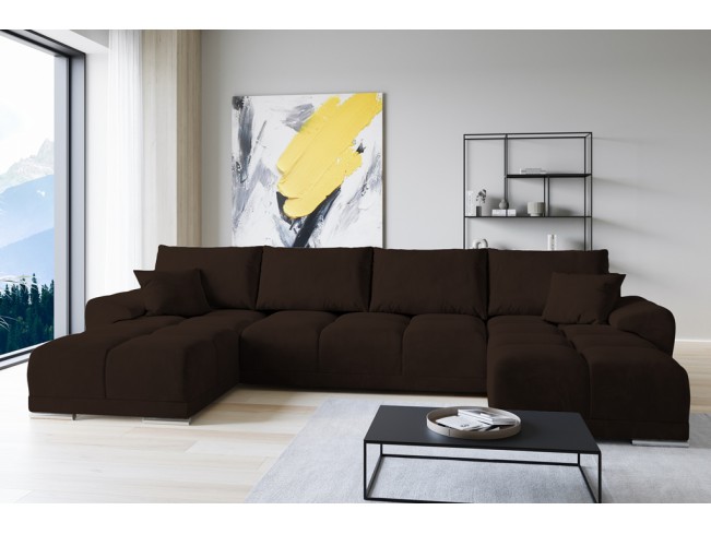 Narożnik Bego U MO-29 bez funkcji spania welur Monolith 29 ciemny brąz