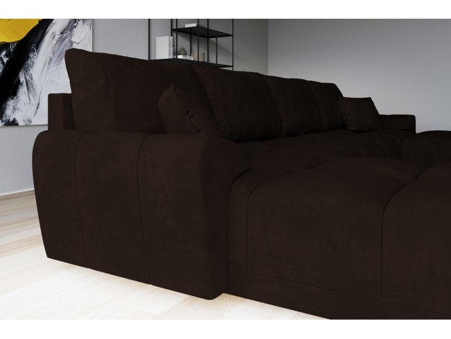 Narożnik Bego U z funkcją spania welur Monolith 29 ciemny brąz