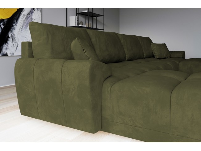 Narożnik Bego U bez funkcji spania welur Monolith 38 oliwkowy