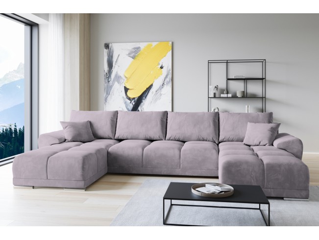 Narożnik Bego U bez funkcji spania welur Monolith 62 wrzosowy