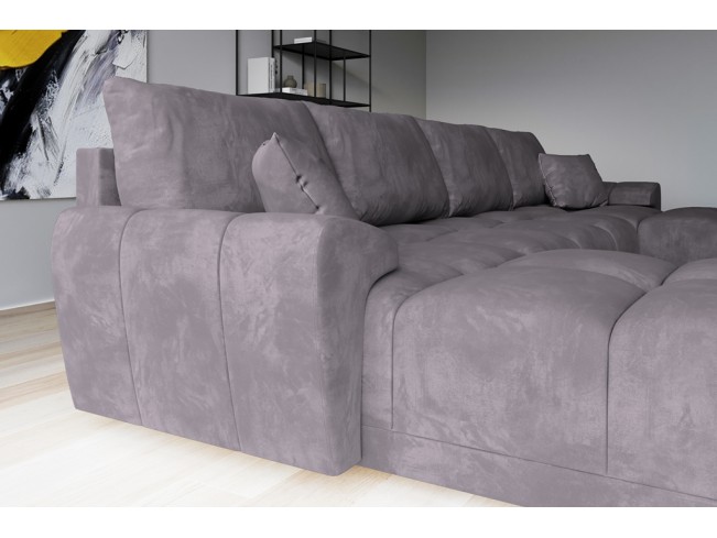 Narożnik Bego U z funkcją spania welur Monolith 62 wrzosowy