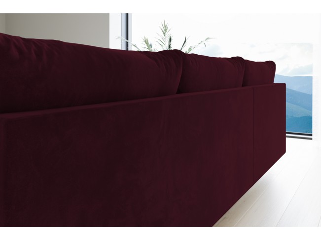 Narożnik Bego U bez funkcji spania welur Monolith 69 bordowy
