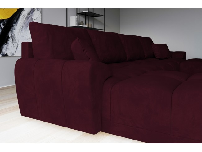 Narożnik Bego U z funkcją spania welur Monolith 69 bordowy