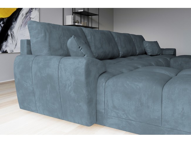 Narożnik Bego U bez funkcji welur Monolith 72 błękitny