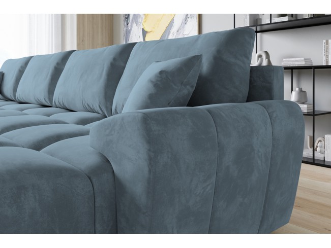 Narożnik Bego U bez funkcji welur Monolith 72 błękitny