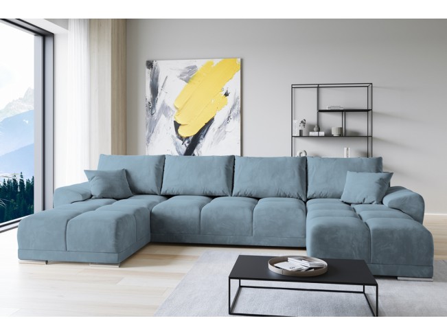 Narożnik Bego U bez funkcji welur Monolith 72 błękitny