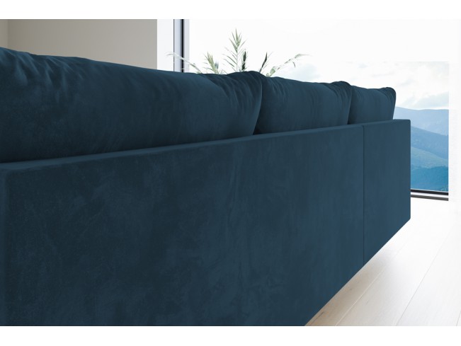 Narożnik Bego U bez funkcji spania welur Monolith 76 lazurowy