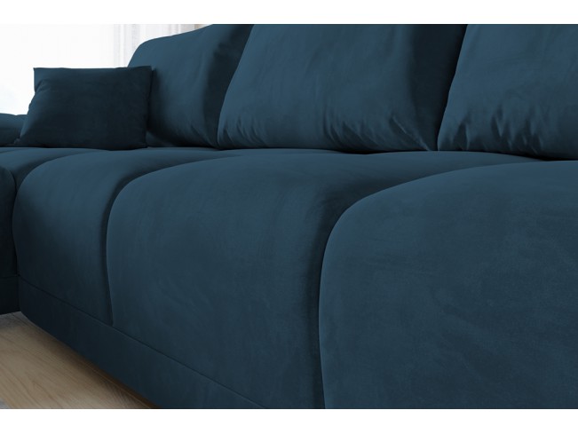 Narożnik Bego U z funkcją spania welur Monolith 76 lazurowy