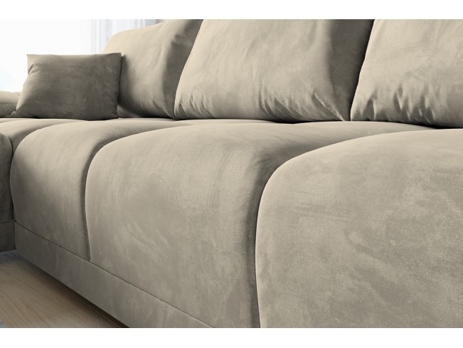 Narożnik Bego U z funkcją spania welur Monolith 04 beżowy