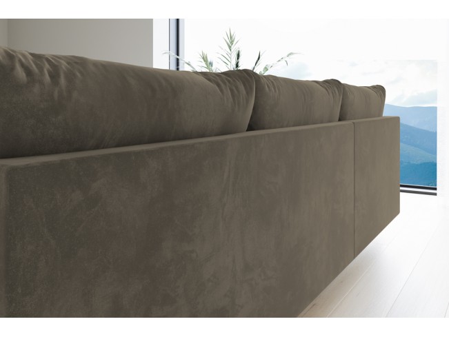 Narożnik Bego U bez funkcji spania welur Monolith 09 jasny brąz