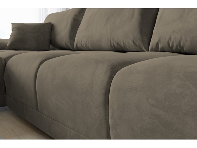 Narożnik Bego U z funkcją spania welur Monolith 09 jasny brąz