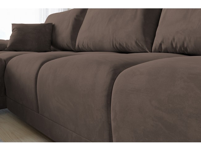 Narożnik Bego U bez funkcji spania welur Monolith 15 mleczna czekolada