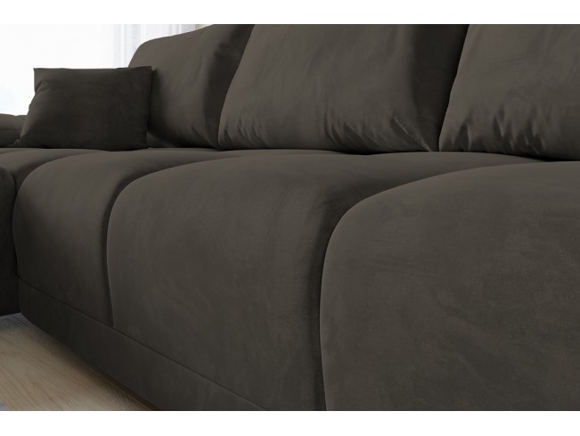 Narożnik Bego U z funkcją spania welur Monolith 20 szary-brąz