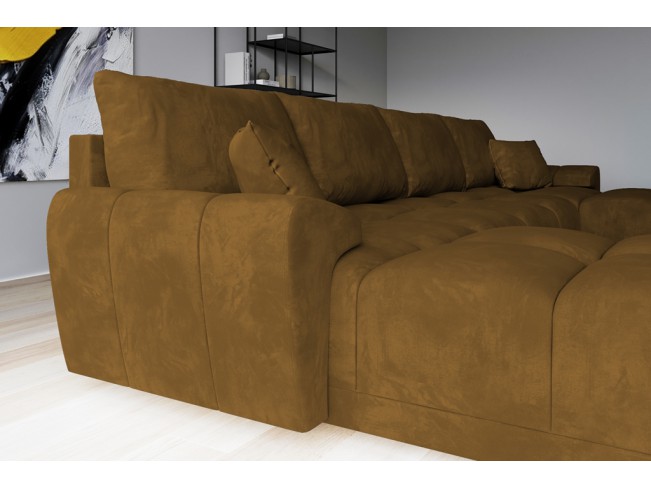 Narożnik Bego U bez funkcji spania welur Monolith 48 miodowy